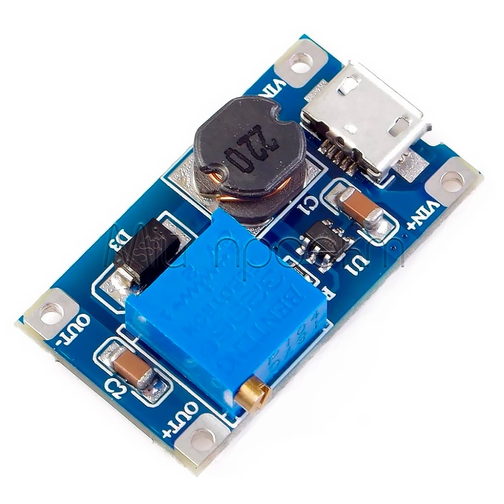 MT3608 Повышающий регулируемый DC-DC модуль с micro-USB разъемом