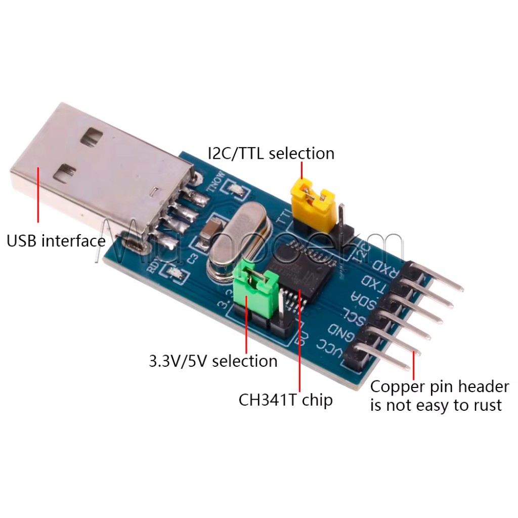 Преобразователь CH341T USB - (I2C IIC) UART USB - TTL