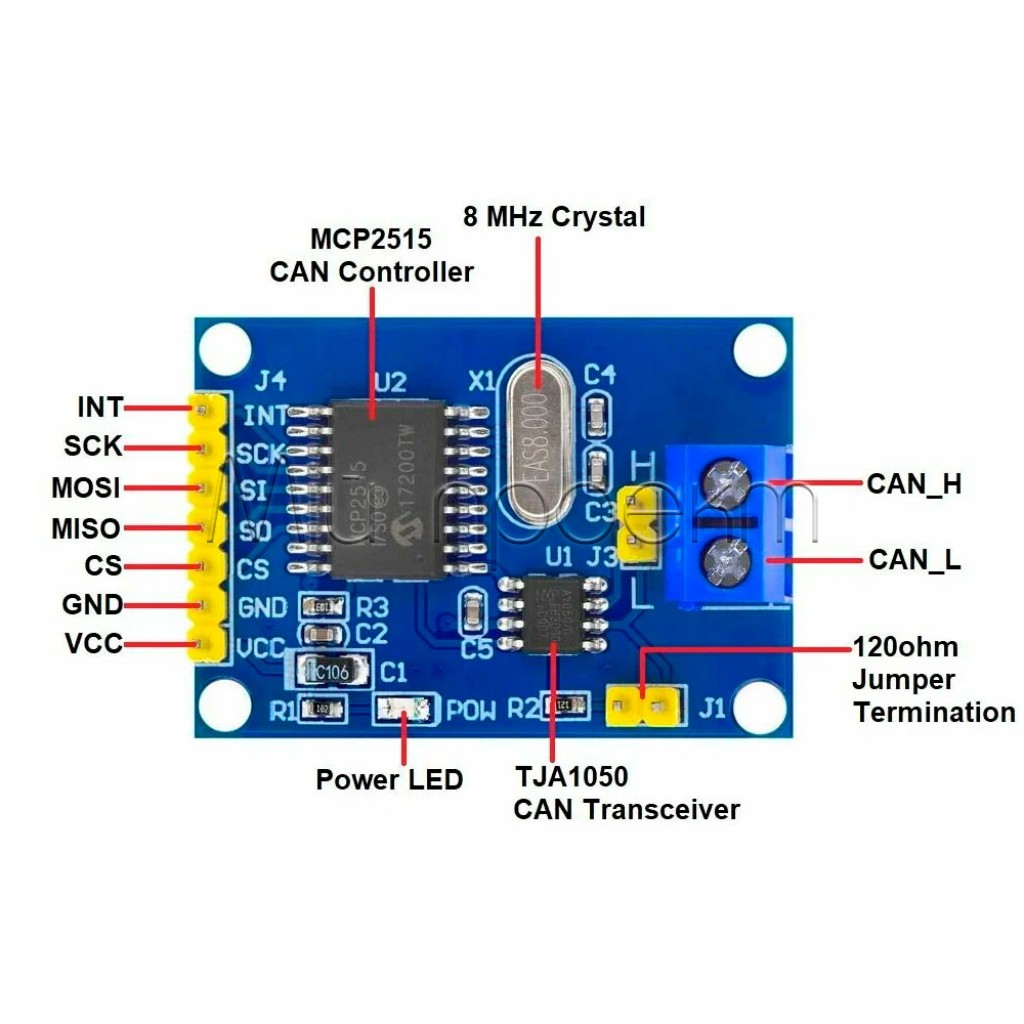 Модуль CAN шины на MCP2515 и TJA1050