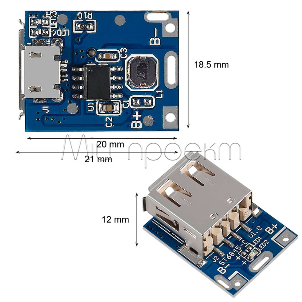 134N3P✨Контроллер заряда Li-ion аккумуляторов (powerbank) с Micro-USB / Type-C