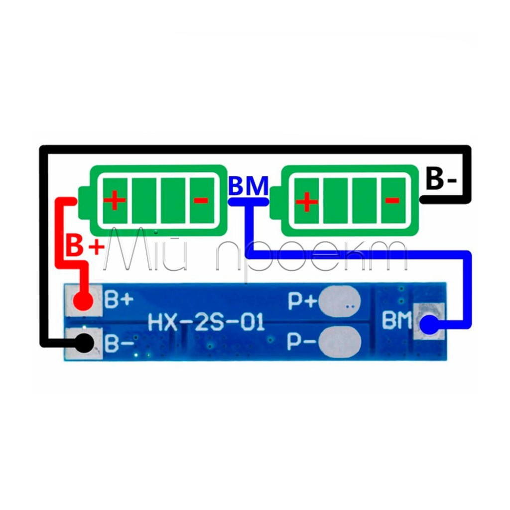 HX-2S-01 BMS Контроллер 2S Li-Ion 8.4V 7A