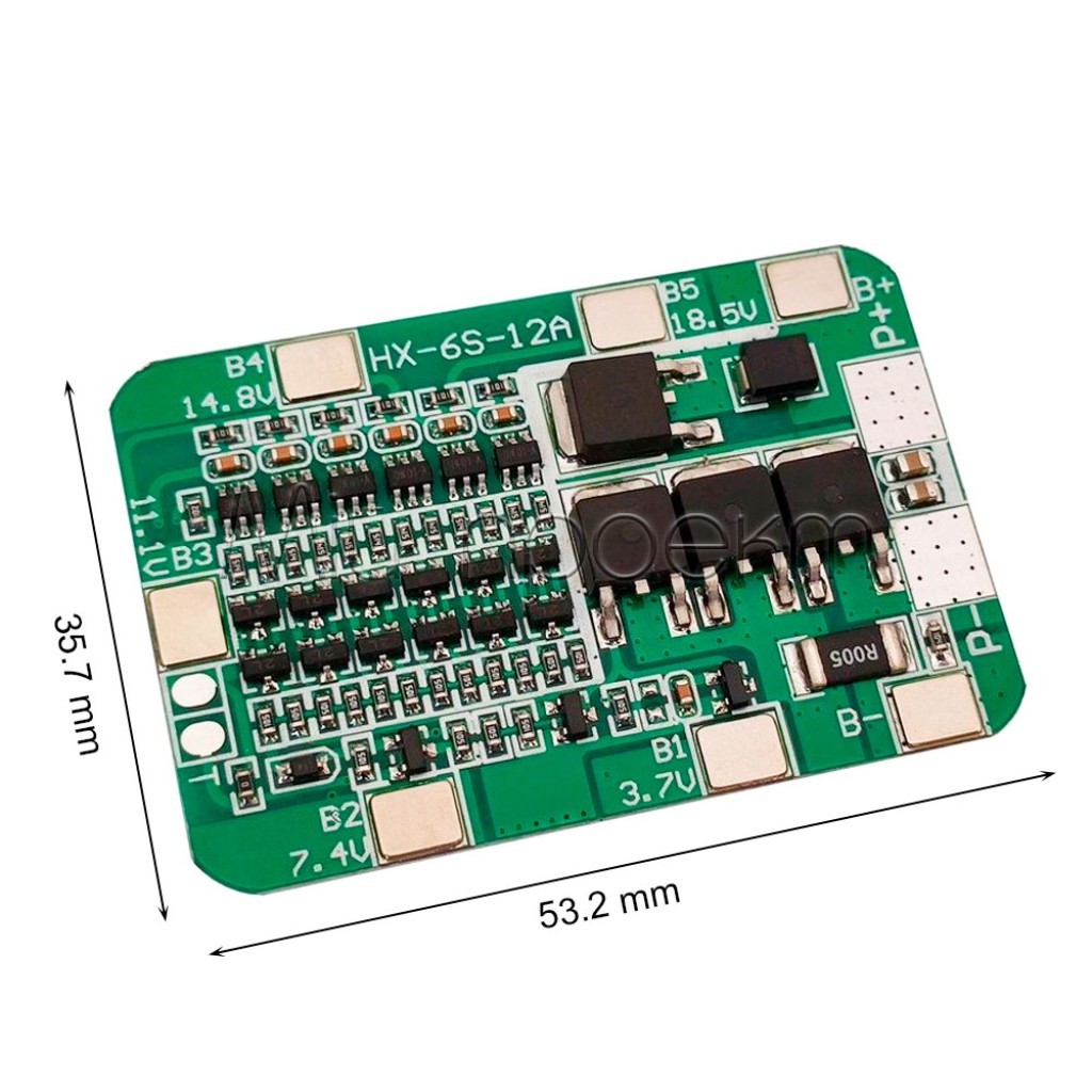 HX-6S-12А BMS контролер 6 Li-Ion (12А 24В)