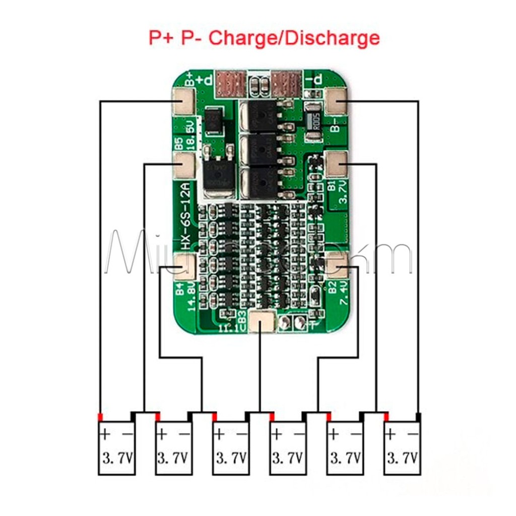 HX-6S-12А BMS контролер 6 Li-Ion (12А 24В)