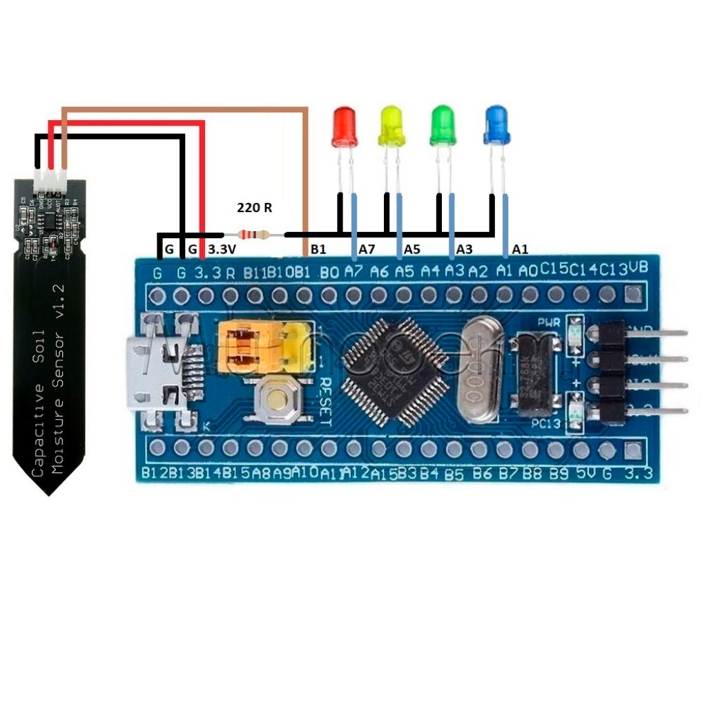 Плата разработчика CH32F103C8T6 (аналог STM32F103C8T6)