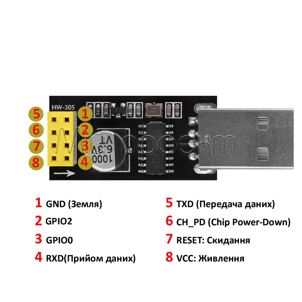 USB программатор CH340 для ESP8266 адаптеров ESP-01
