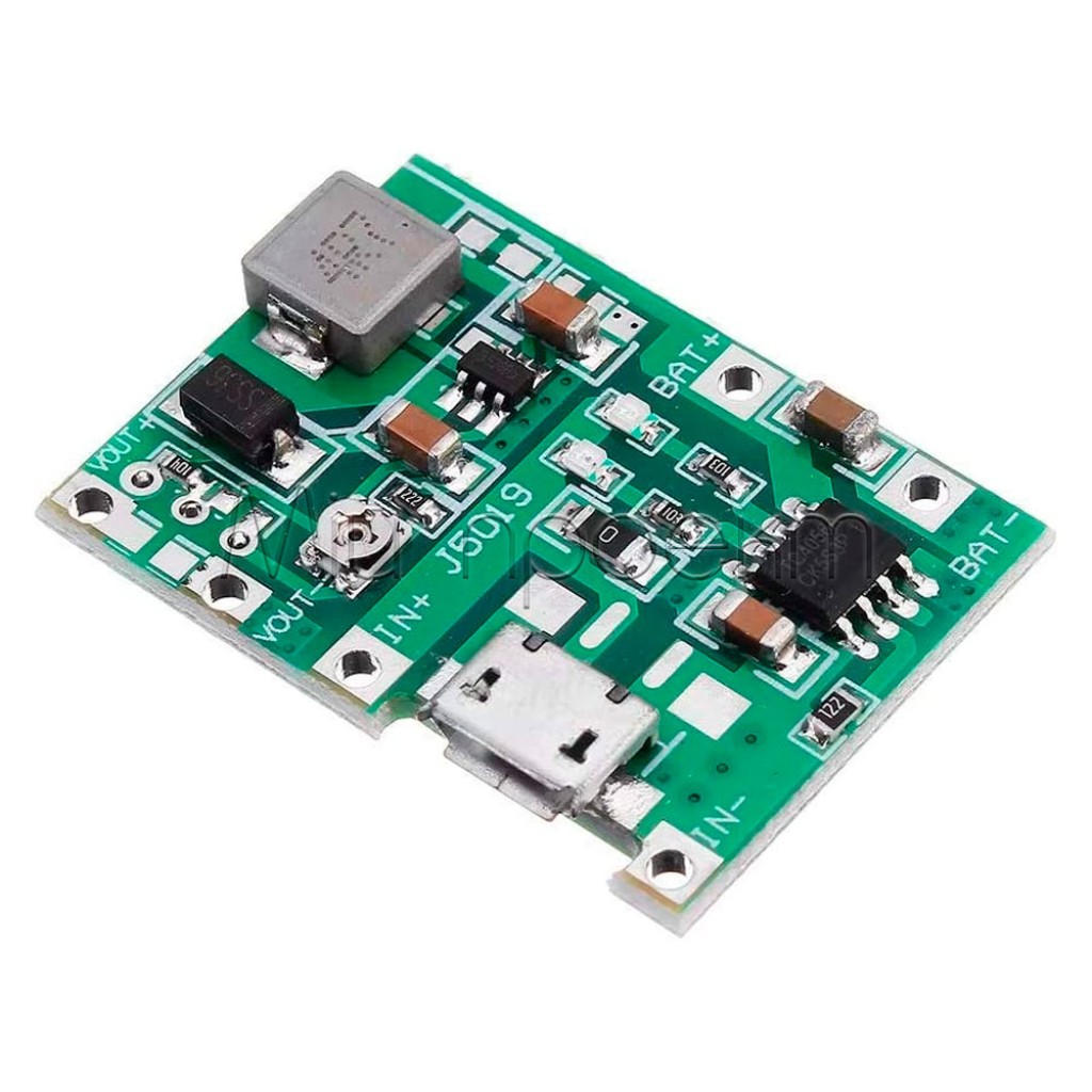 J5019 Повышающий преобразователь с модулем заряда li-ion аккумулятора