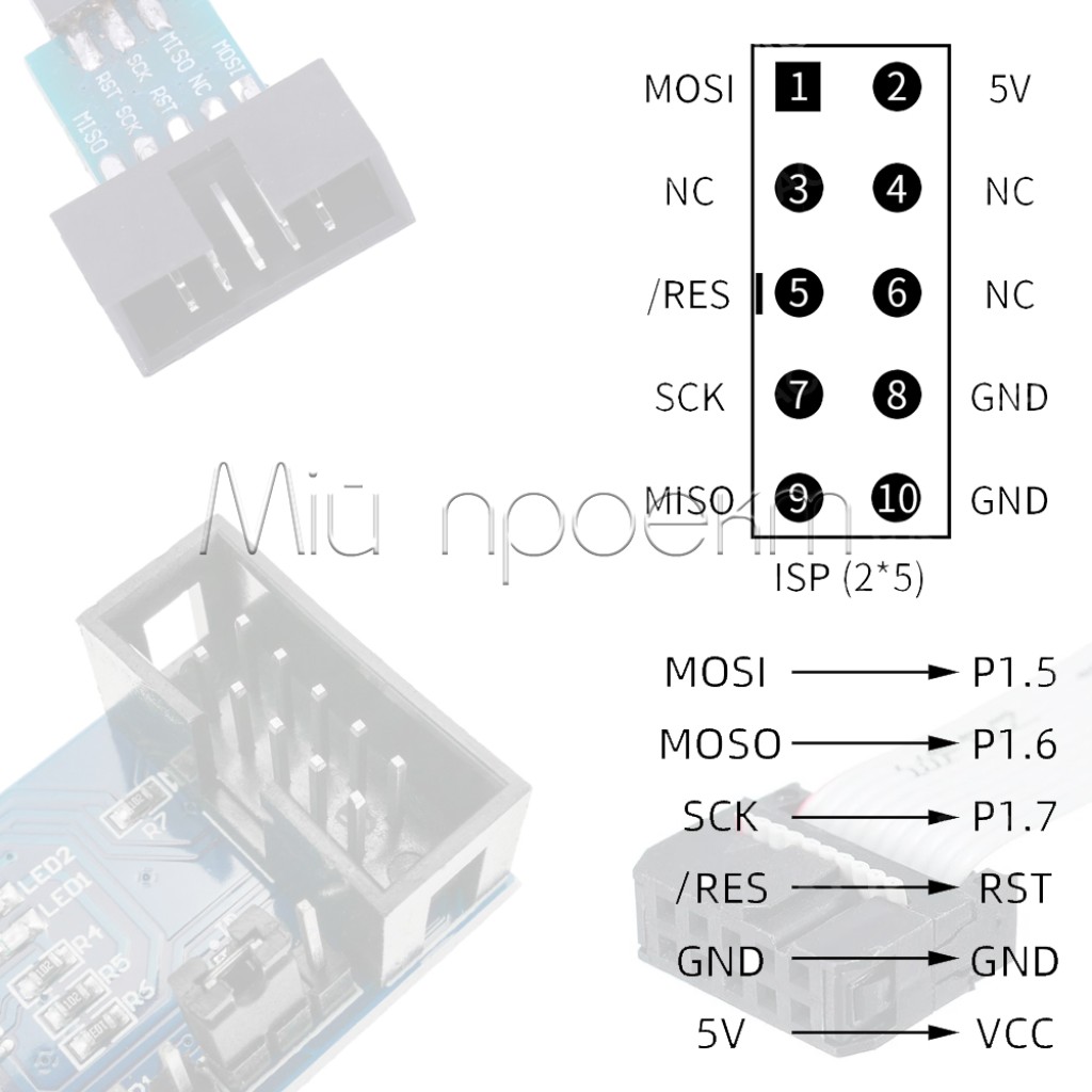 Программатор USB ISP ASP AVR Attiny Atmega ✨ переходник
