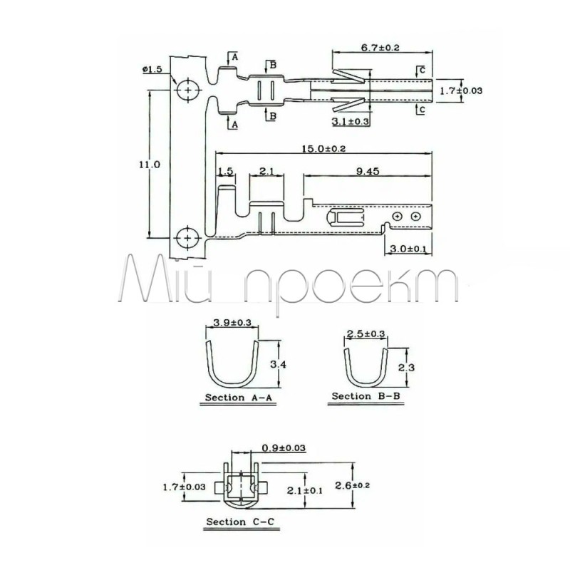 Контакти для конектора MOLEX типу МАМА, MX-5556-T (39-00-0038)