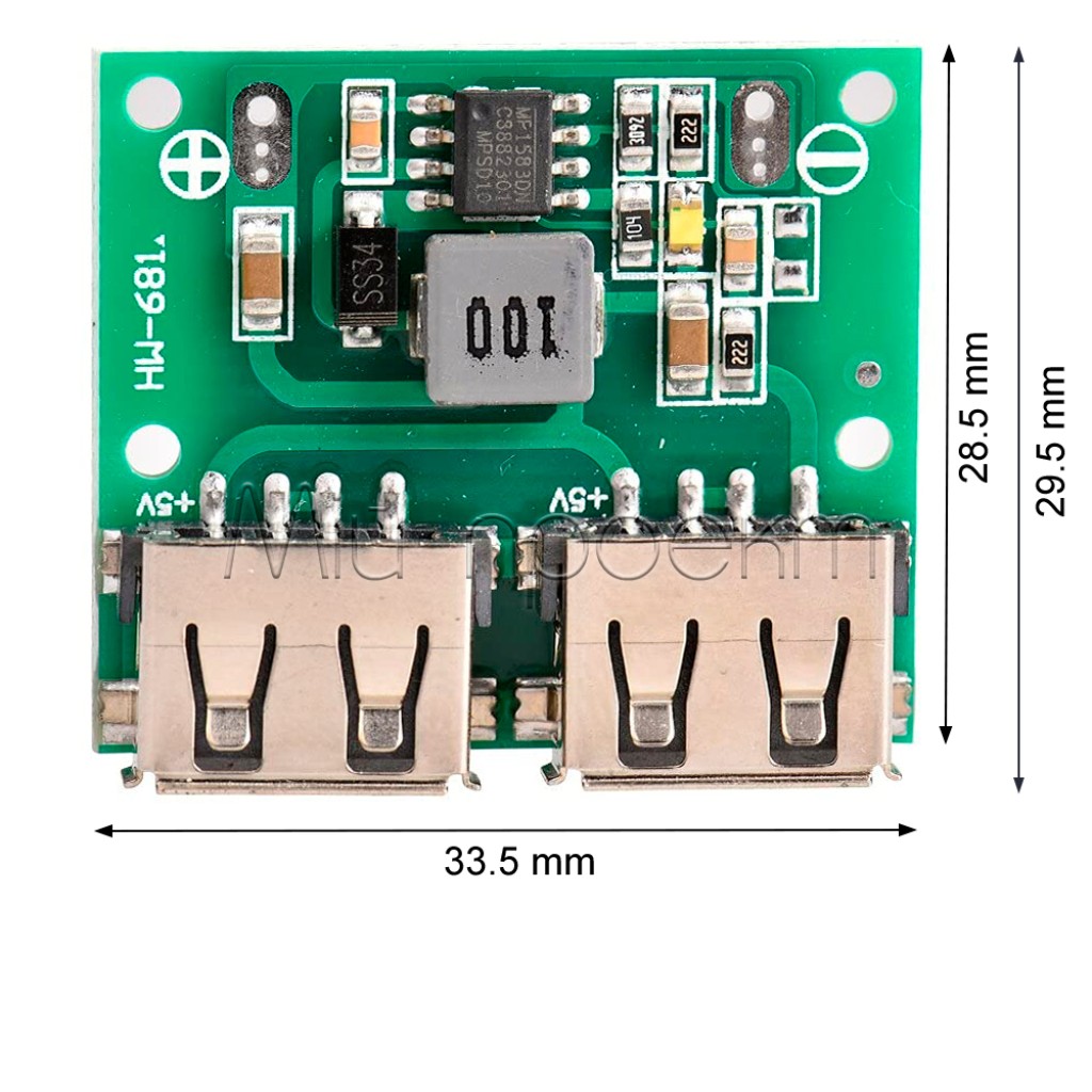 HW-681 Понижающий модуль с 2 USB разъемами