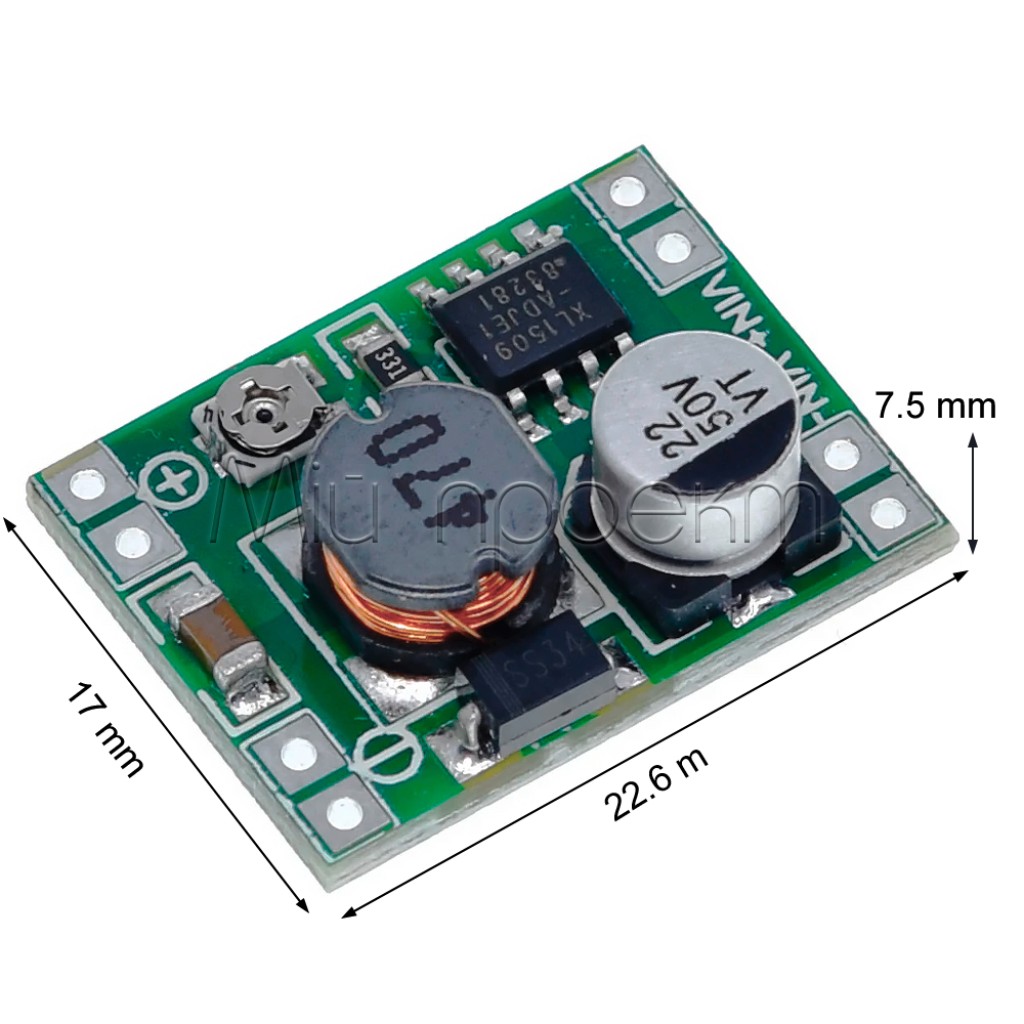 Понижающий преобразователь XL1509 5-40V до 1.2-35V 2A
