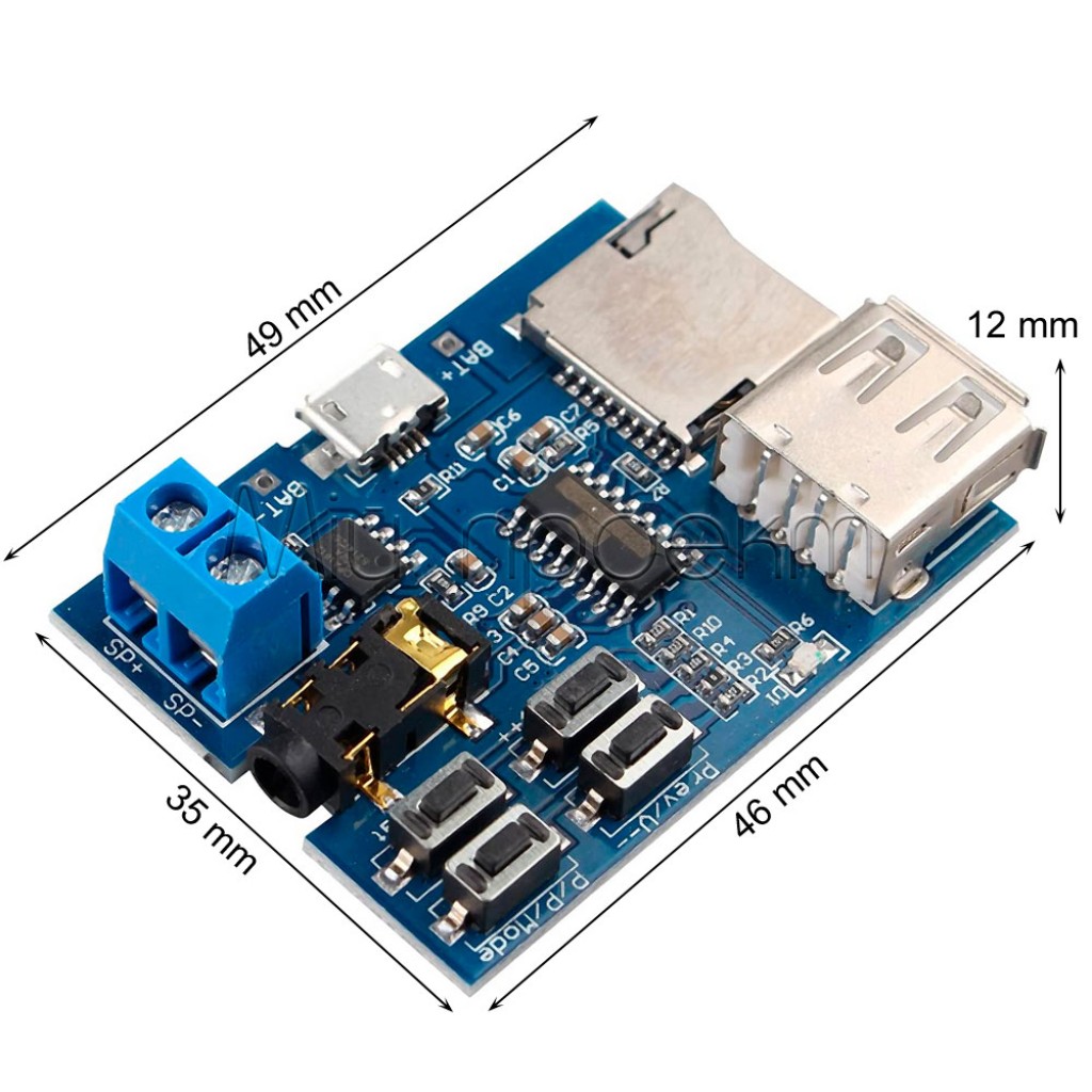 Голосовой (звуковой) модуль USB/SD MP3 декодер на чипе GPD2846A