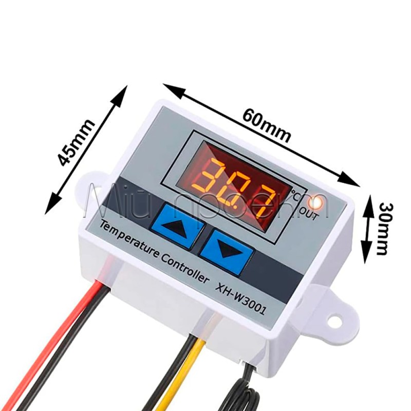 XH-W3001 Цифровой терморегулятор, -50...+110 °С, 10А, 12V, 24V, 220V