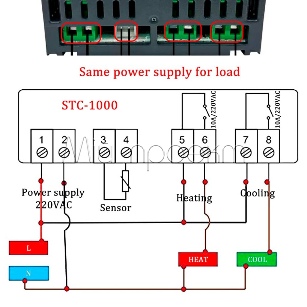 STC-1000 Цифровой терморегулятор с датчиком температуры