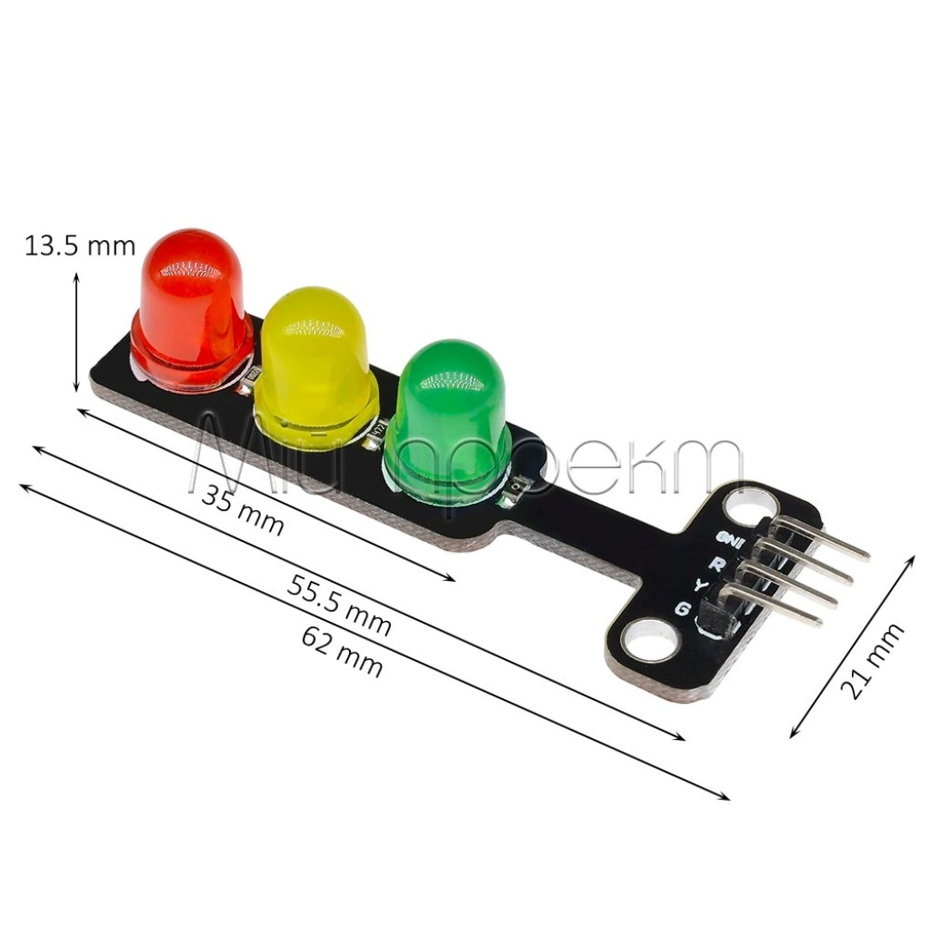 Светодиодный модуль светофора для Arduino (Led 5 mm)