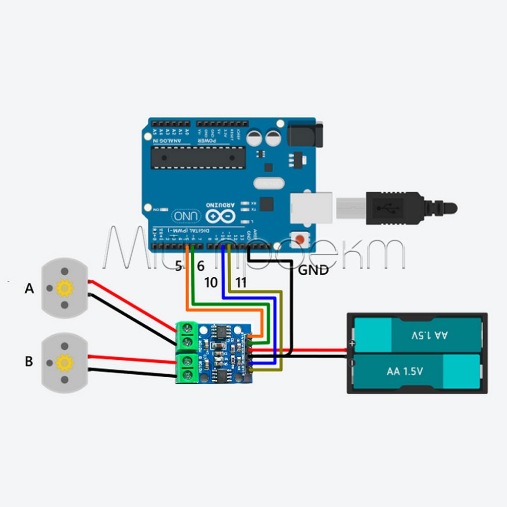 Двухканальный драйвер двигателя HG7881 / L9110 Arduino AVR Pic