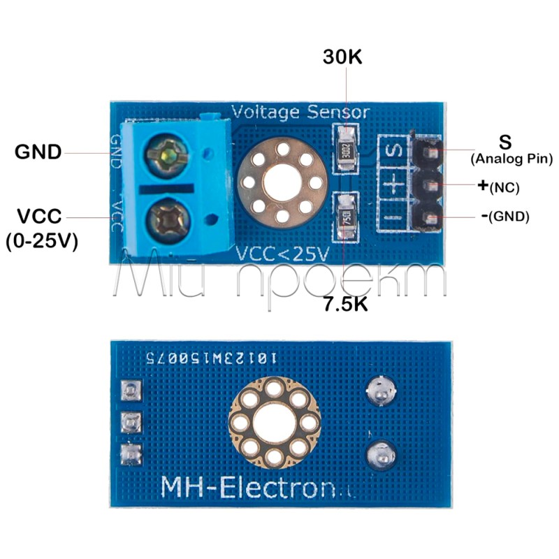 Датчик Напряжения для Arduino (VOLTAGE SENSOR)