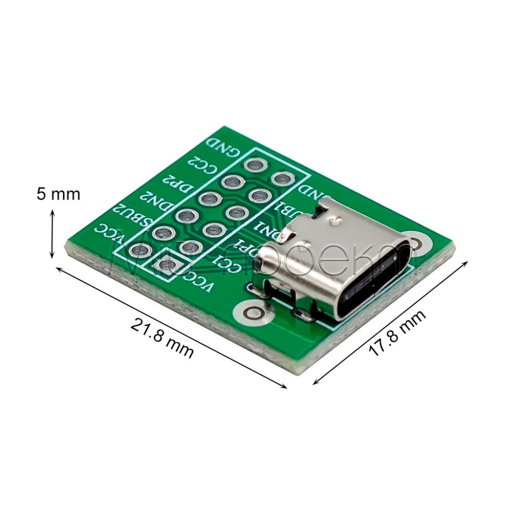 HW-189 USB3.1 Type-C гнездо (разъем) на плате мама (12 пин)