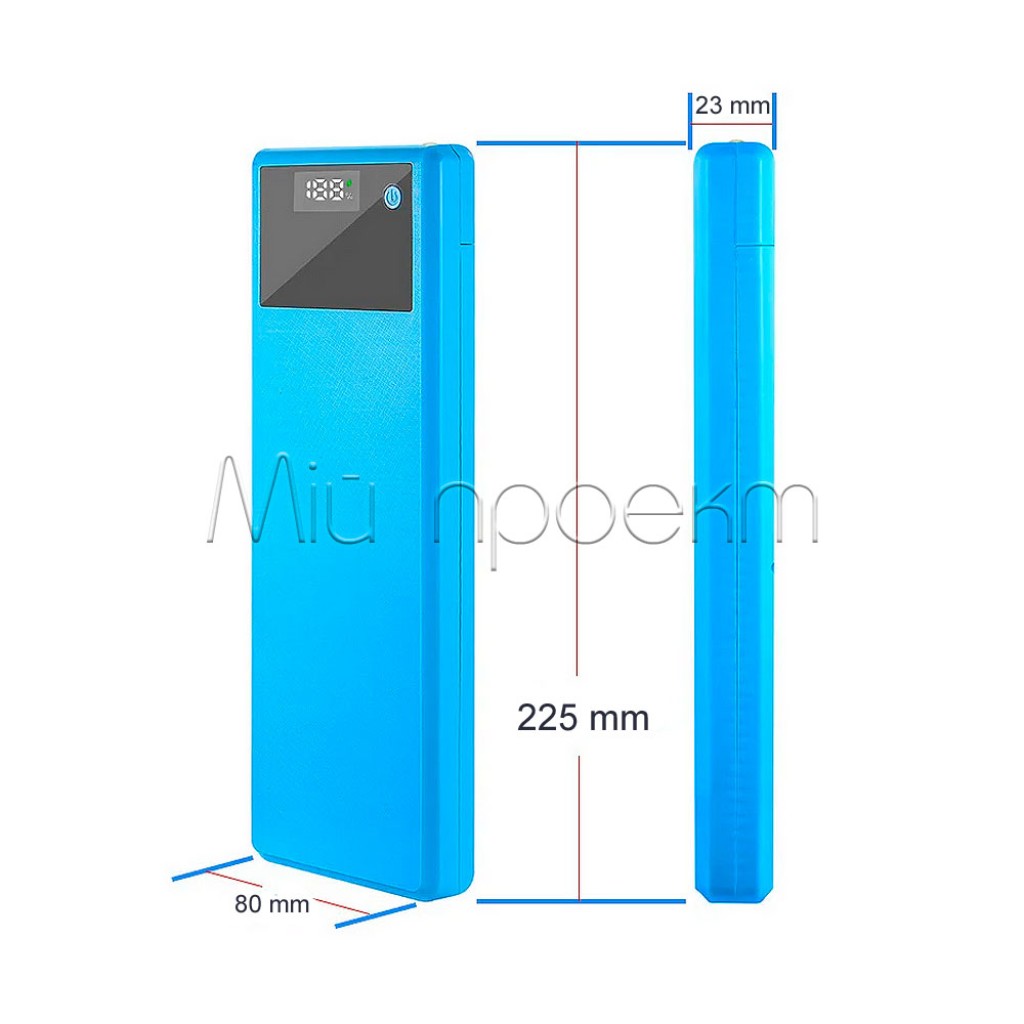 Корпус Power Bank до 10 аккумуляторов 18650 (2хUSB, microUSB, Type-C, 3А, LCD экран, QC 3.0)