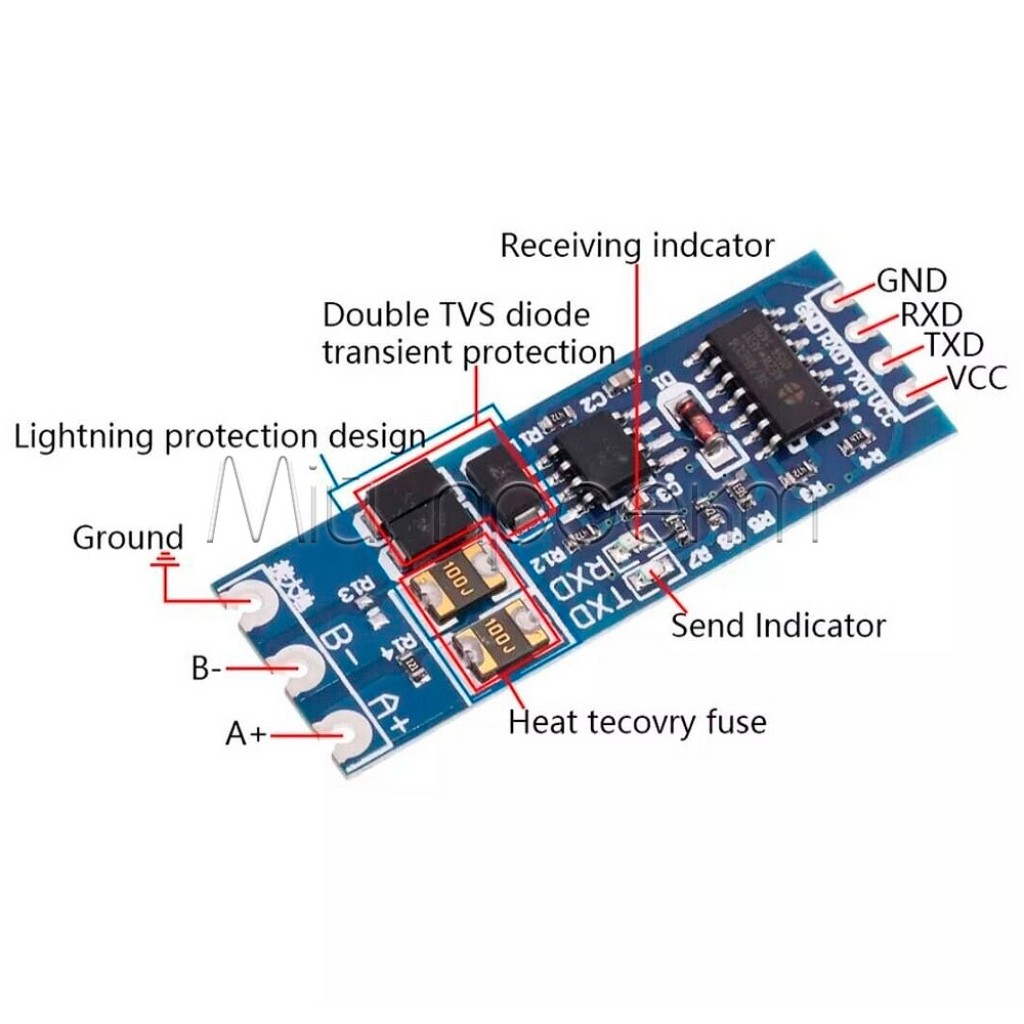 HW-0519 Преобразователь интерфейса RS485 - UART TTL