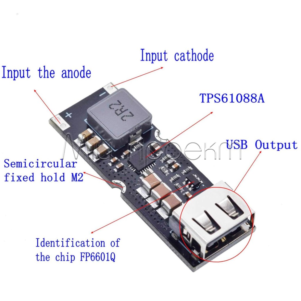Підвищуючий DC-DC USB перетворювач QC3.0 на TPS61088