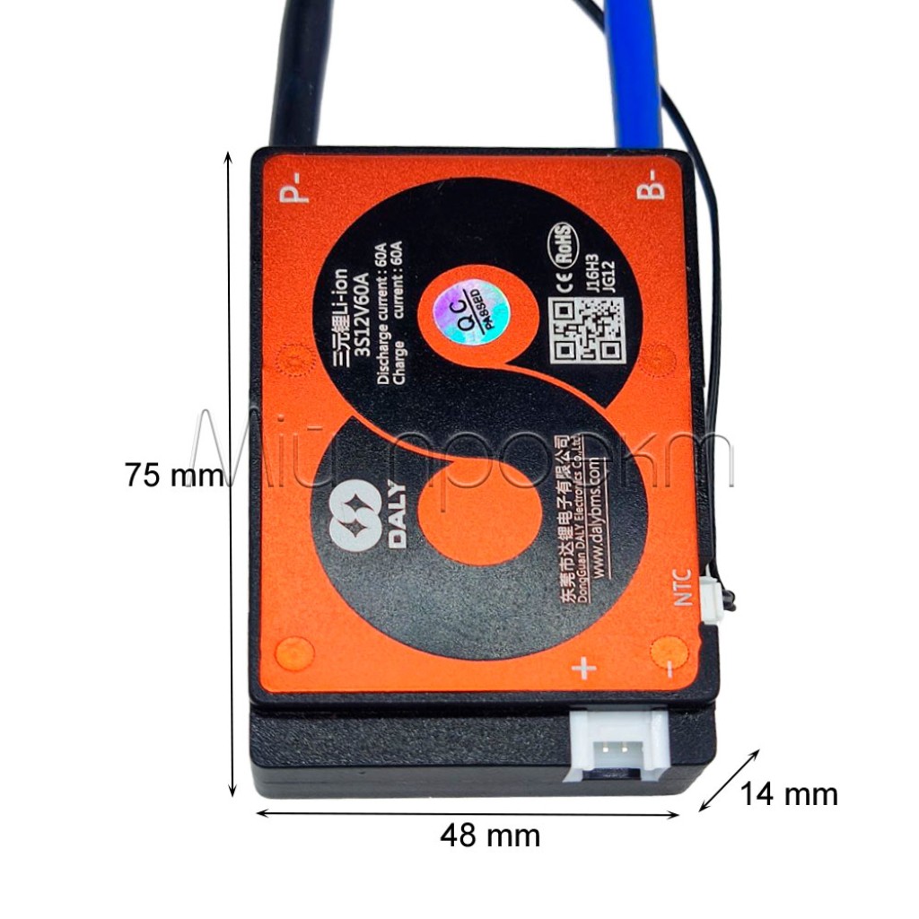 BMS контроллер  DaLy Li-ion 12V 3S 60A
