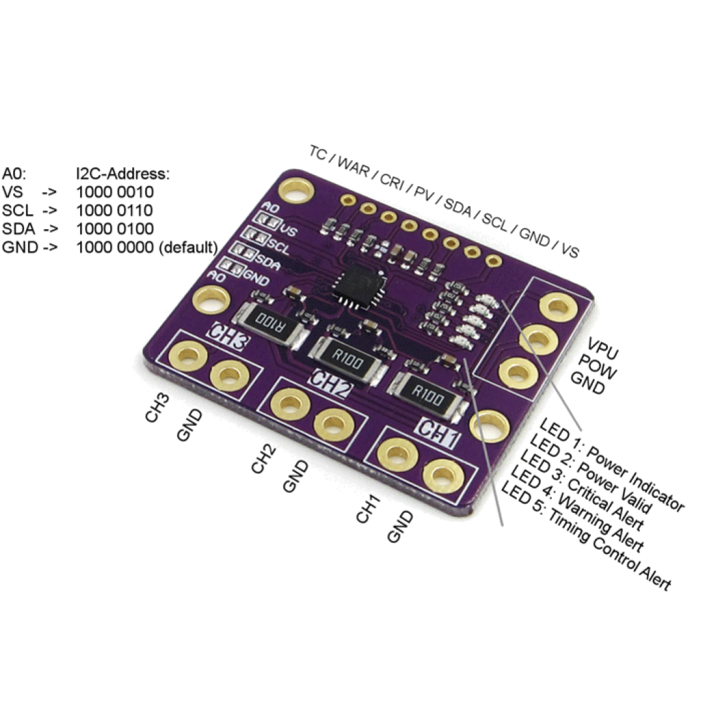 WCMCU3221 - INA3221 - 3-х канальний датчик струму і напруги