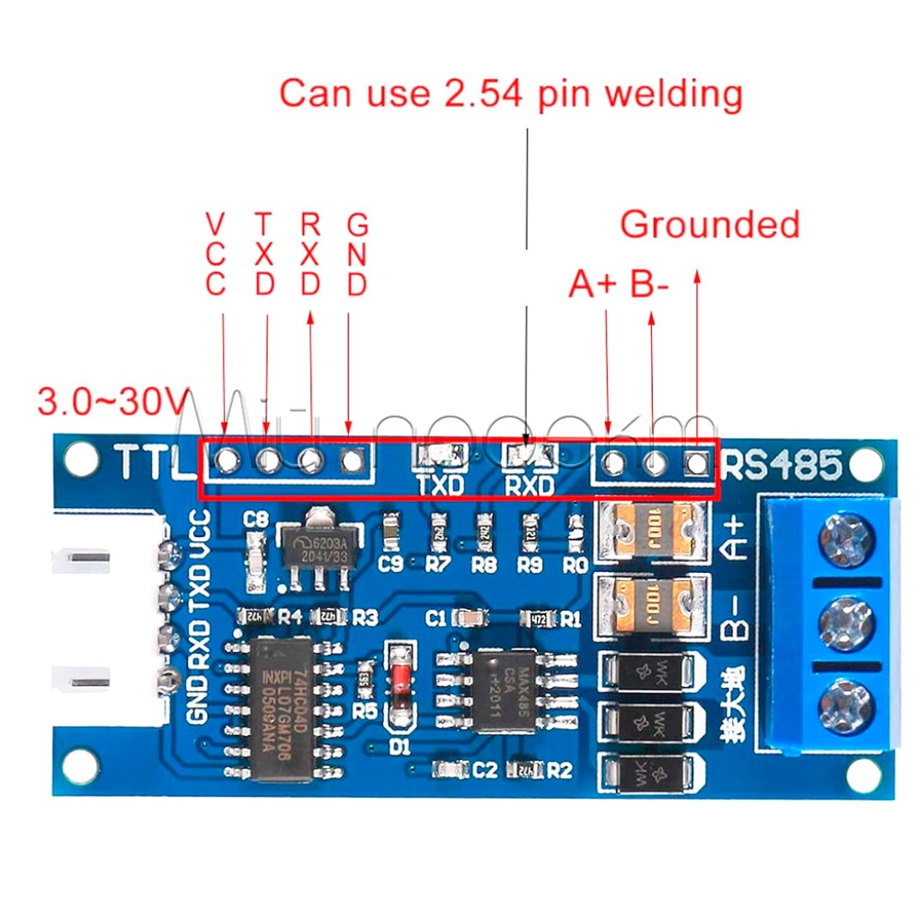 XY-485 перетворювач інтерфейсу RS-485 UART TTL (3-30В) з грозозахистом і авто-контролем потоку
