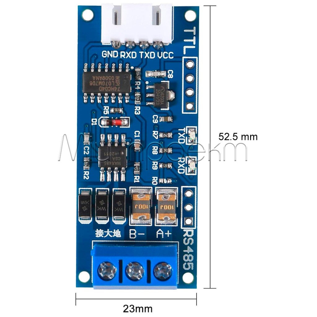 XY-485 перетворювач інтерфейсу RS-485 UART TTL (3-30В) з грозозахистом і авто-контролем потоку