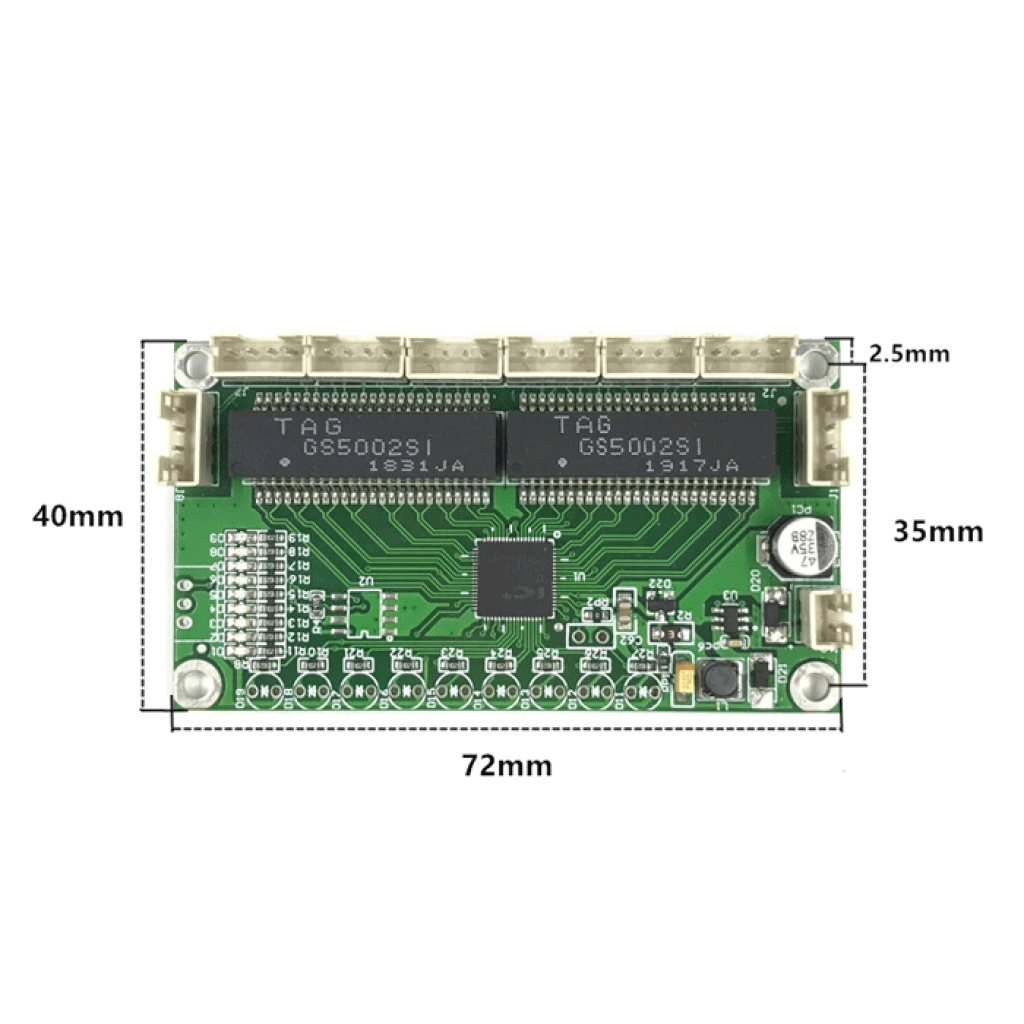 Плата сетевой коммутатор 8 портов 10/100M Ethernet 12v pcba модуль