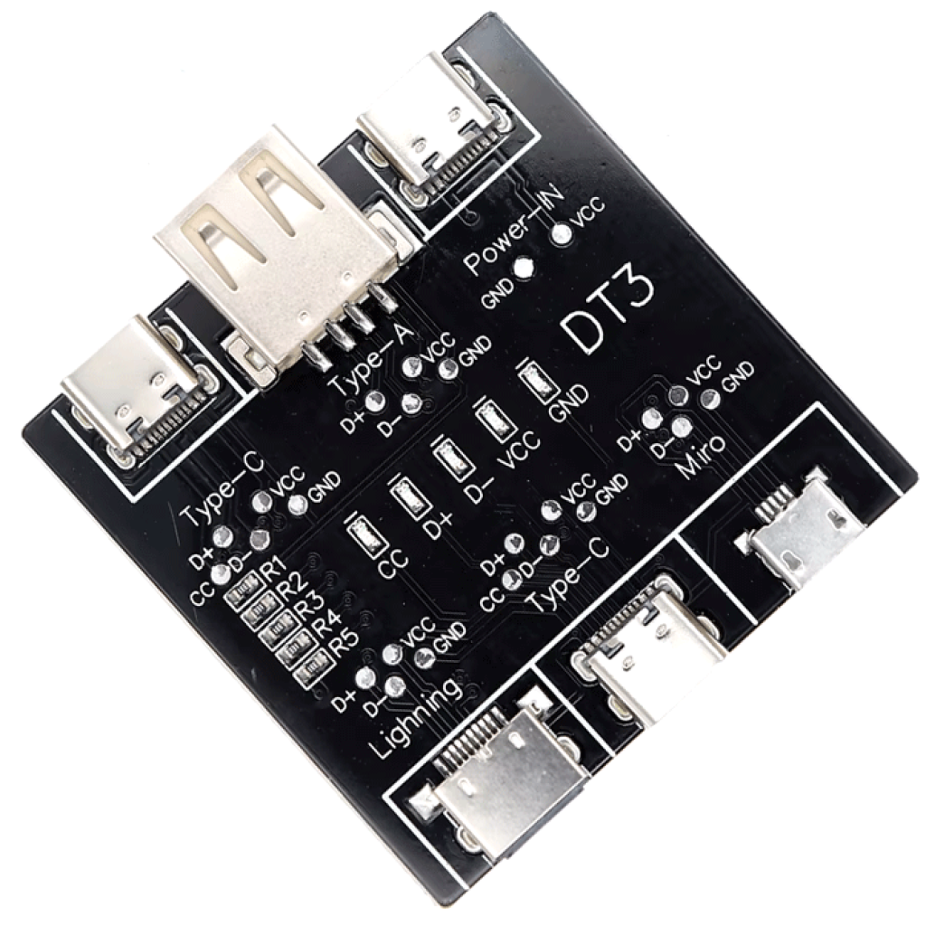 DT3 Тестер проверки кабелей синхронизации и зарядки (micro-USB / Type-C / Lightening)