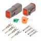 Комплект автомобильных 2-3-4-6pin разъемов Deutsch DT (DT04-2P-3P-4P-6P / DT06-2S-3S-4S-6S) с контактами и уплотнителями