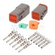 Комплект автомобильных 2-3-4-6pin разъемов Deutsch DT (DT04-2P-3P-4P-6P / DT06-2S-3S-4S-6S) с контактами и уплотнителями