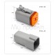 Комплект автомобильных 2-3-4-6pin разъемов Deutsch DT (DT04-2P-3P-4P-6P / DT06-2S-3S-4S-6S) с контактами и уплотнителями