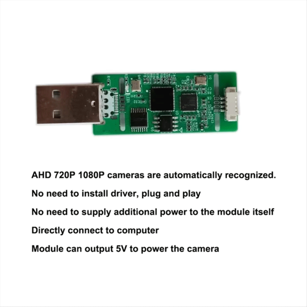 AHD в USB адаптер / конвертер (KENVS AV2USB) - плата відеозахоплення аналогового відео AHD до цифрового USB (AV to USB) для ПК і смартфонів (оновлена версія)