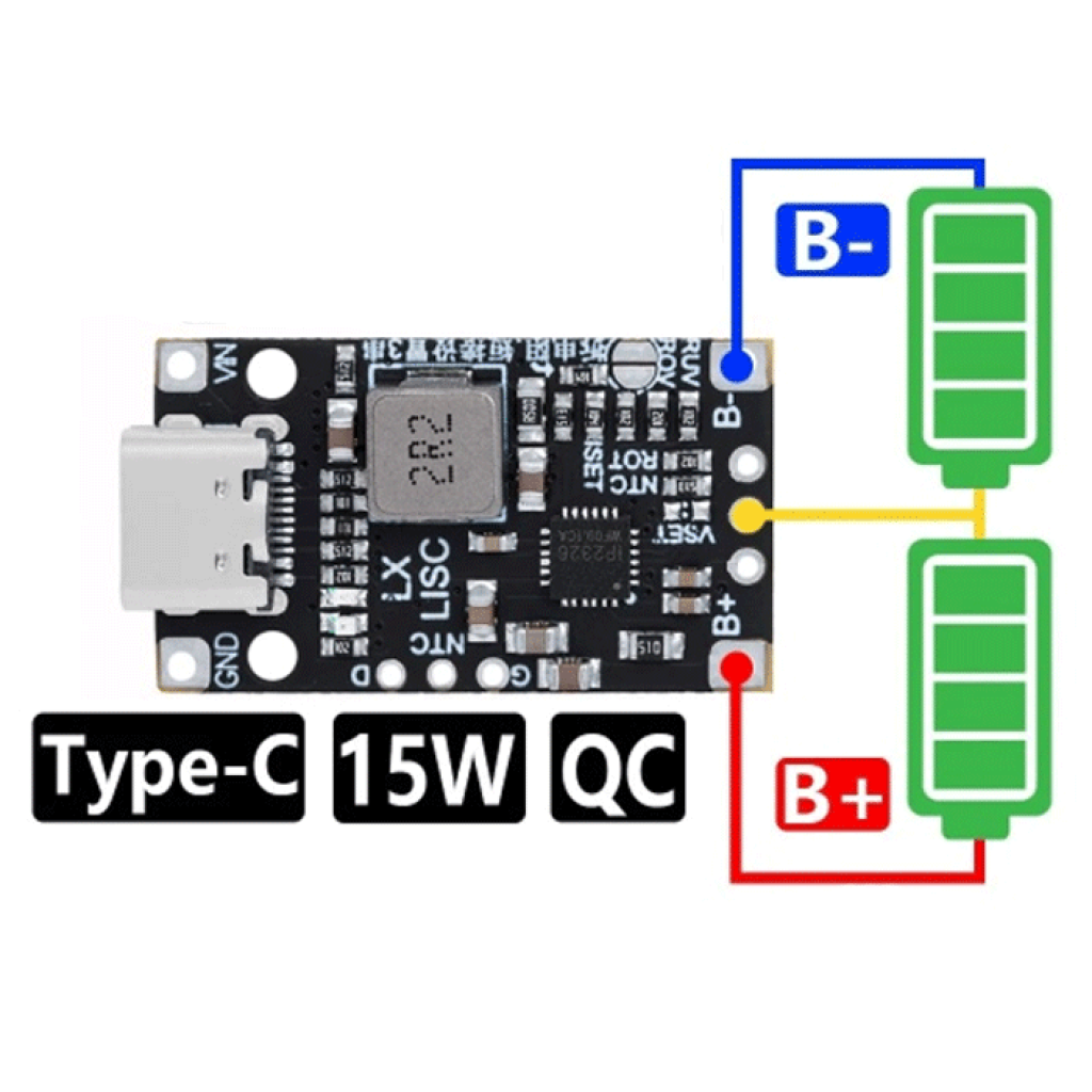LX-LISC-V2 Модуль швидкої зарядки QC для 2S літієвих акумуляторів на IP2326 (балансування)