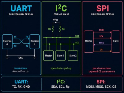 I2C, SPI, UART - що це таке і як працюють інтерфейси мікросхем