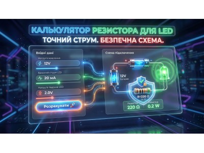 Калькулятор опору резистора для світлодіодів