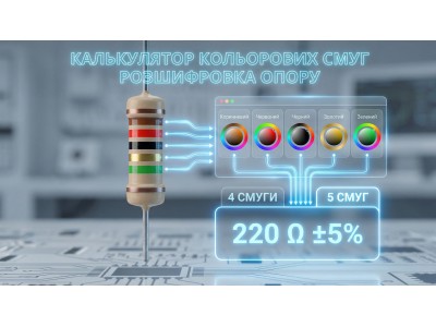 Калькулятор резисторів та кольорове маркування резисторів