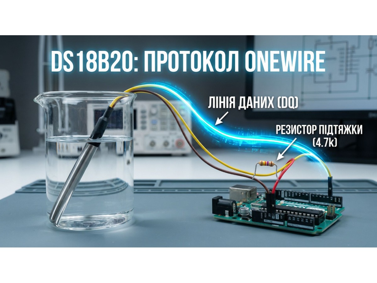 Підключення датчика температури DS18B20 до Arduino