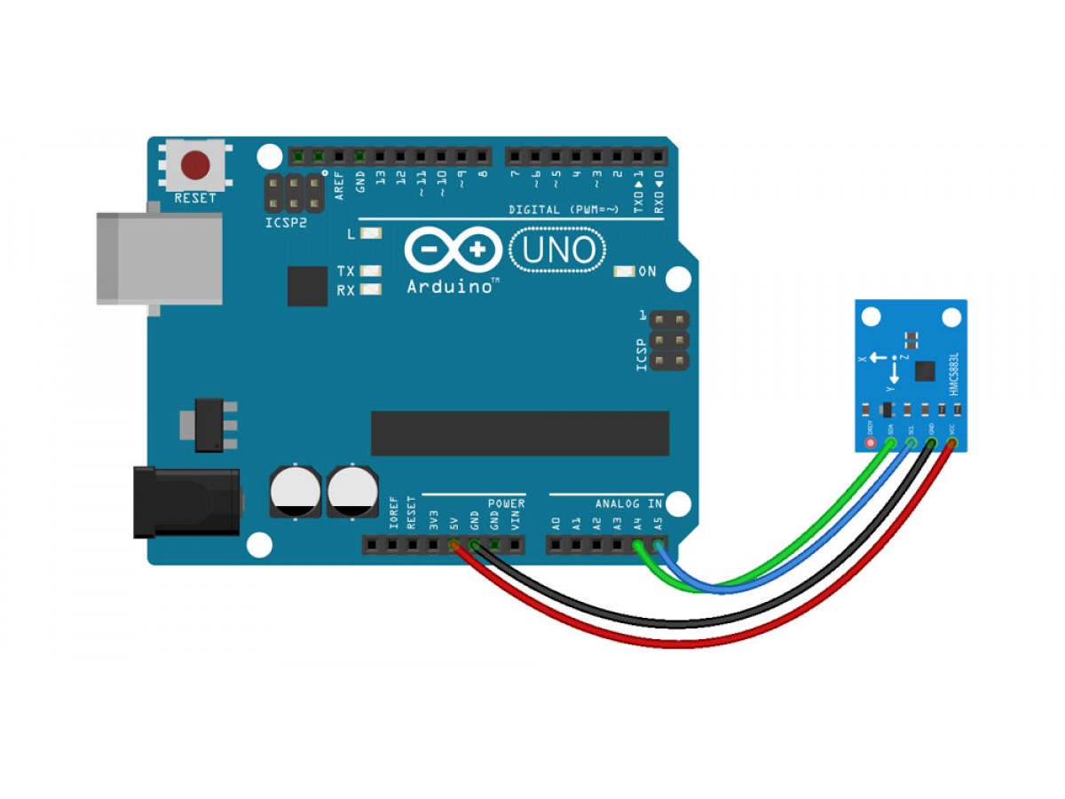 Підключення QMC5883 датчика положення/магнітометра до Arduino