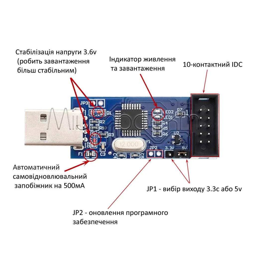 Программатор USB ISP ASP AVR Attiny Atmega ✨ переходник
