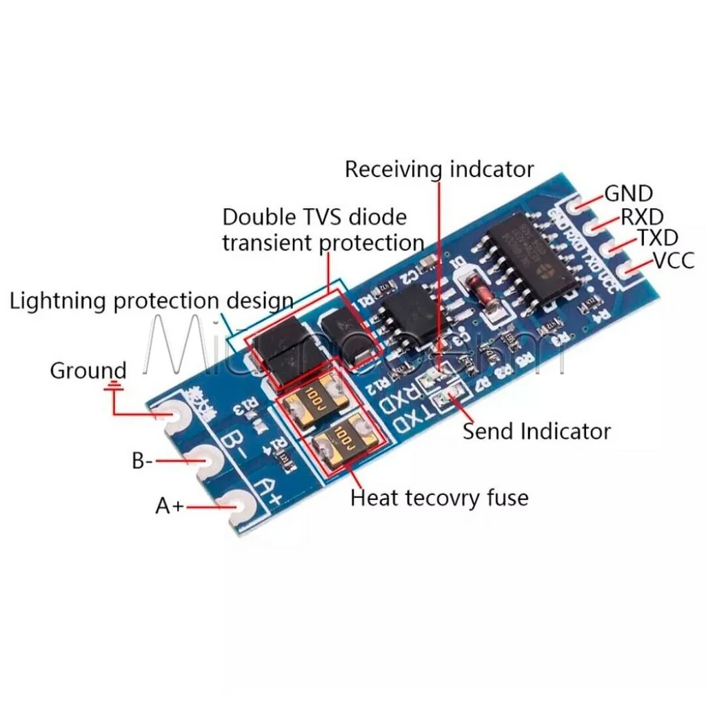 HW-0519 Преобразователь интерфейса RS485 - UART TTL