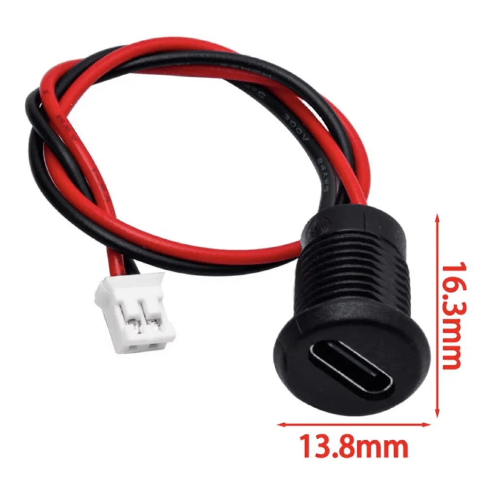 Врезной разъем USB Type C (2 пин)