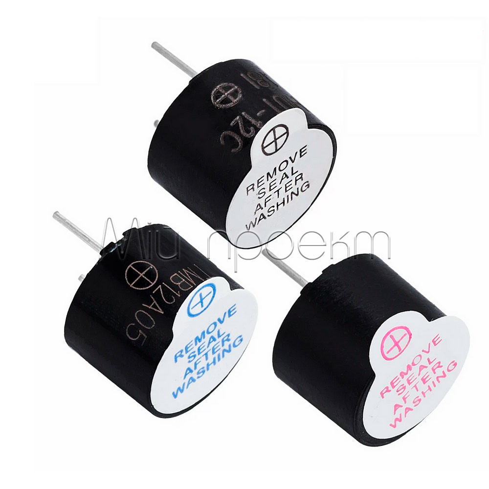 Активний зумер TMB | 3/5/12V, 2400Hz, Ø12×9.5mm ✓ 90дБ