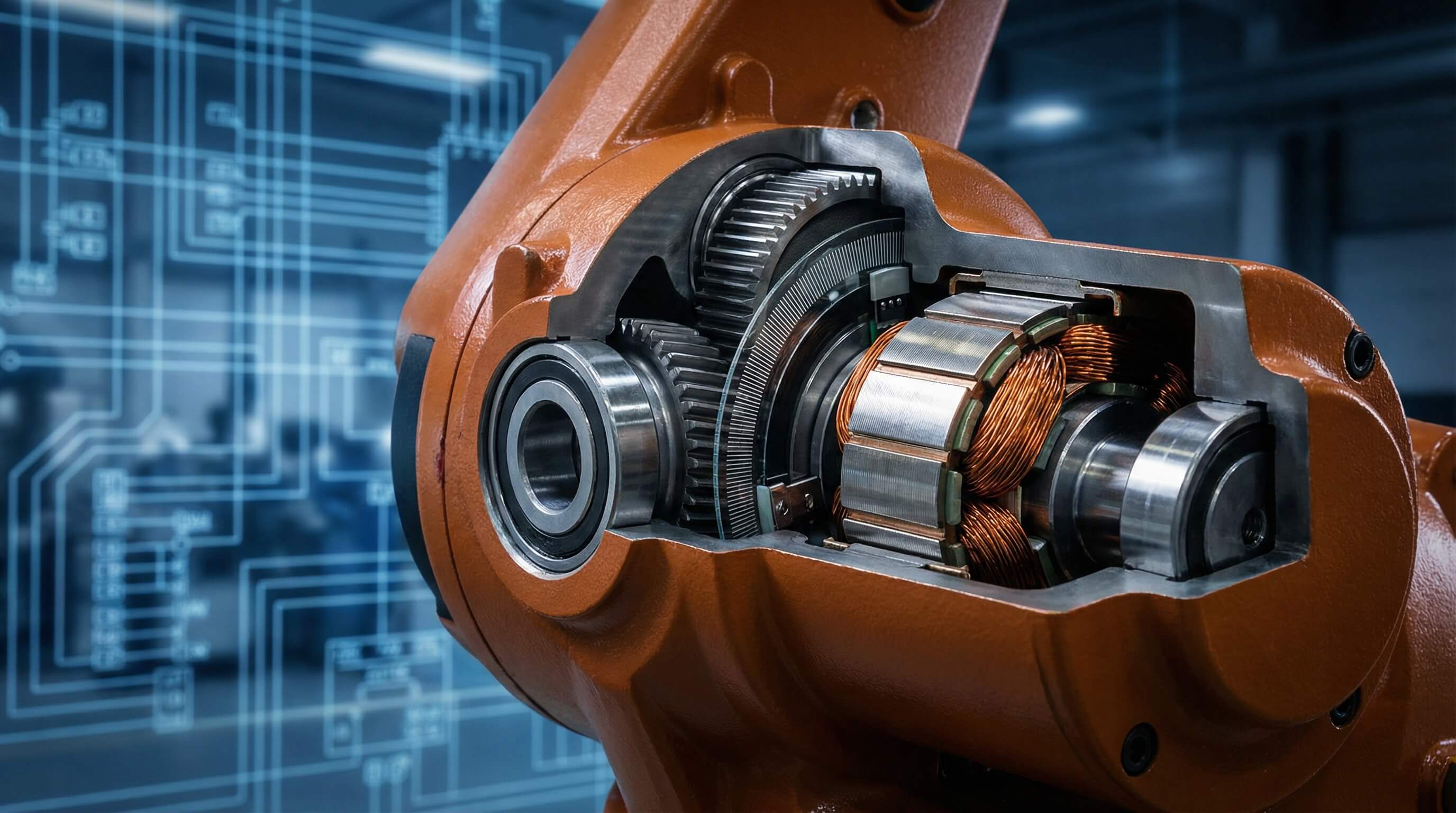 Узел промышленного робота в разрезе