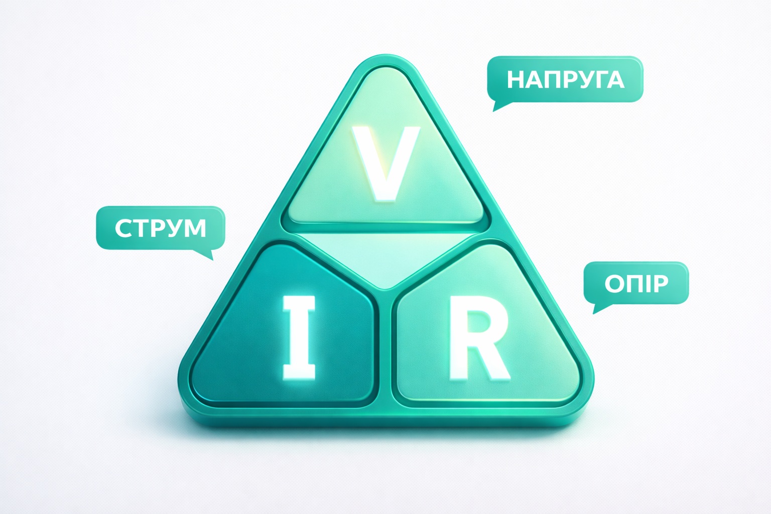 Трикутник Ома — мнемонічна підказка для запам'ятовування формул